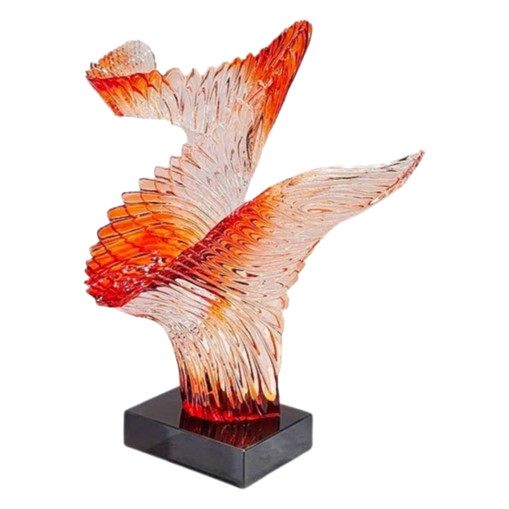 Maison Couture - Tượng Nghệ Thuật Aurora Phoenix Éclat Amber 65x45x68 - Cậu Hai Home Decor