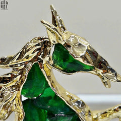 Maison Couture - Tượng Ngựa Bằng Đồng Đá Flotite Green - Brasson Équestre Cheval Émeraude 20x40-TƯỢNG TRANG TRÍ-CẬU HAI HOME DECOR