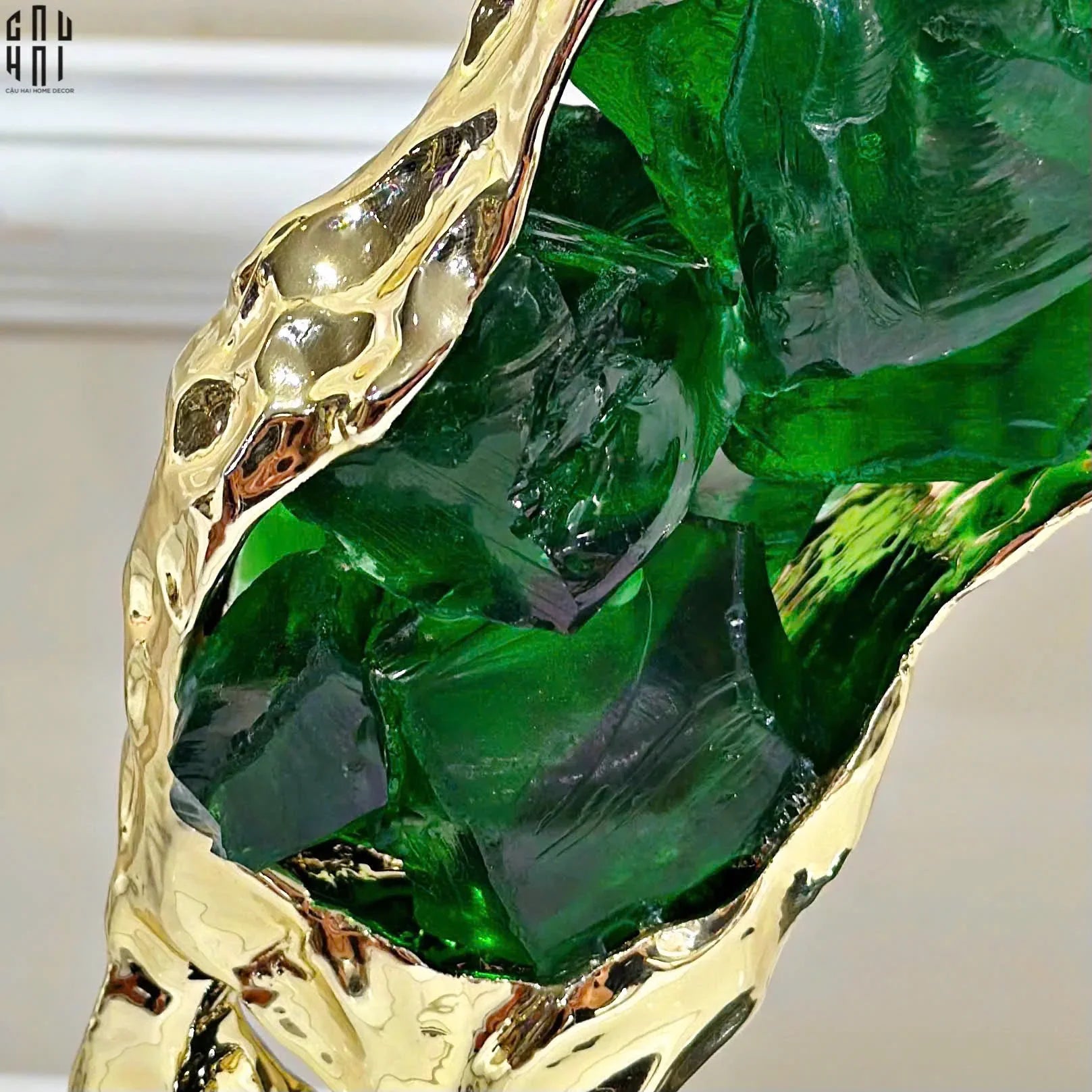 Maison Couture - Tượng Ngựa Bằng Đồng Đá Flotite Green - Brasson Équestre Cheval Émeraude 20x40-TƯỢNG TRANG TRÍ-CẬU HAI HOME DECOR