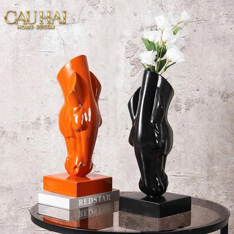 Maison Couture - Tượng Ngựa Bình Hoa Tête De Cheval Savoir Atélier Vessel H49-TƯỢNG TRANG TRÍ-CẬU HAI HOME DECOR