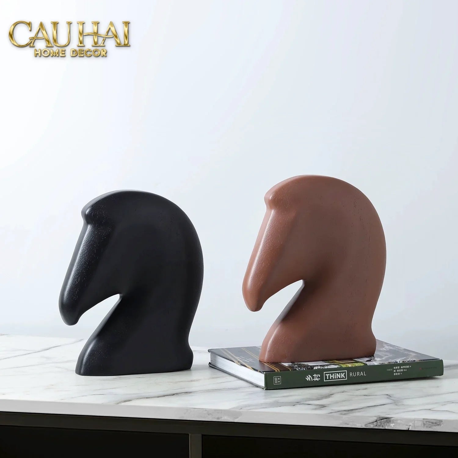 Maison Couture - Tượng Ngựa Chặn Giấy Brun Cheval De Papier Paperweight-HỘP KHĂN GIẤY-CẬU HAI HOME DECOR