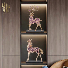 Maison Couture - Tượng Ngựa Đồng Đá Thạch Anh Tím - Thiên Mã Sentinel Prime Améthyste Stallion Équestre - 10x26x37-TƯỢNG TRANG TRÍ-CẬU HAI HOME DECOR