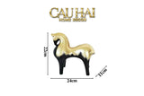 Maison Couture - Tượng Ngựa Gốm Mun Mài Dát Vàng Noir Laqué Feuille d’Or Tang Horse H24/H36-TƯỢNG TRANG TRÍ-CẬU HAI HOME DECOR