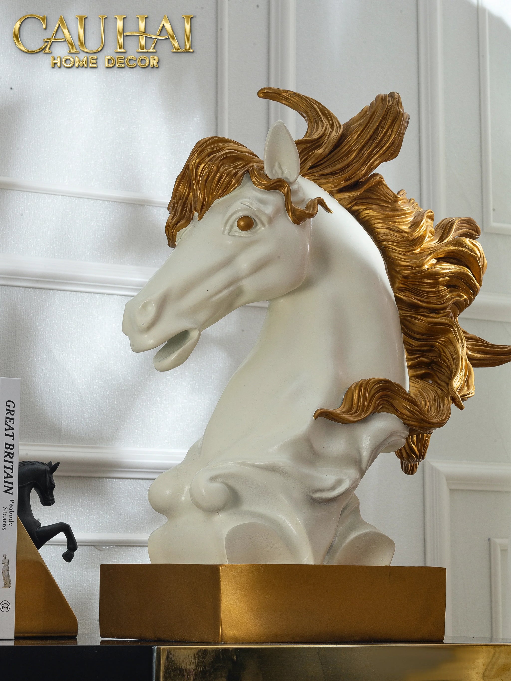 Maison Couture - Tượng Ngựa Kim Mã Cavalliere D'Or H60-TƯỢNG TRANG TRÍ-CẬU HAI HOME DECOR