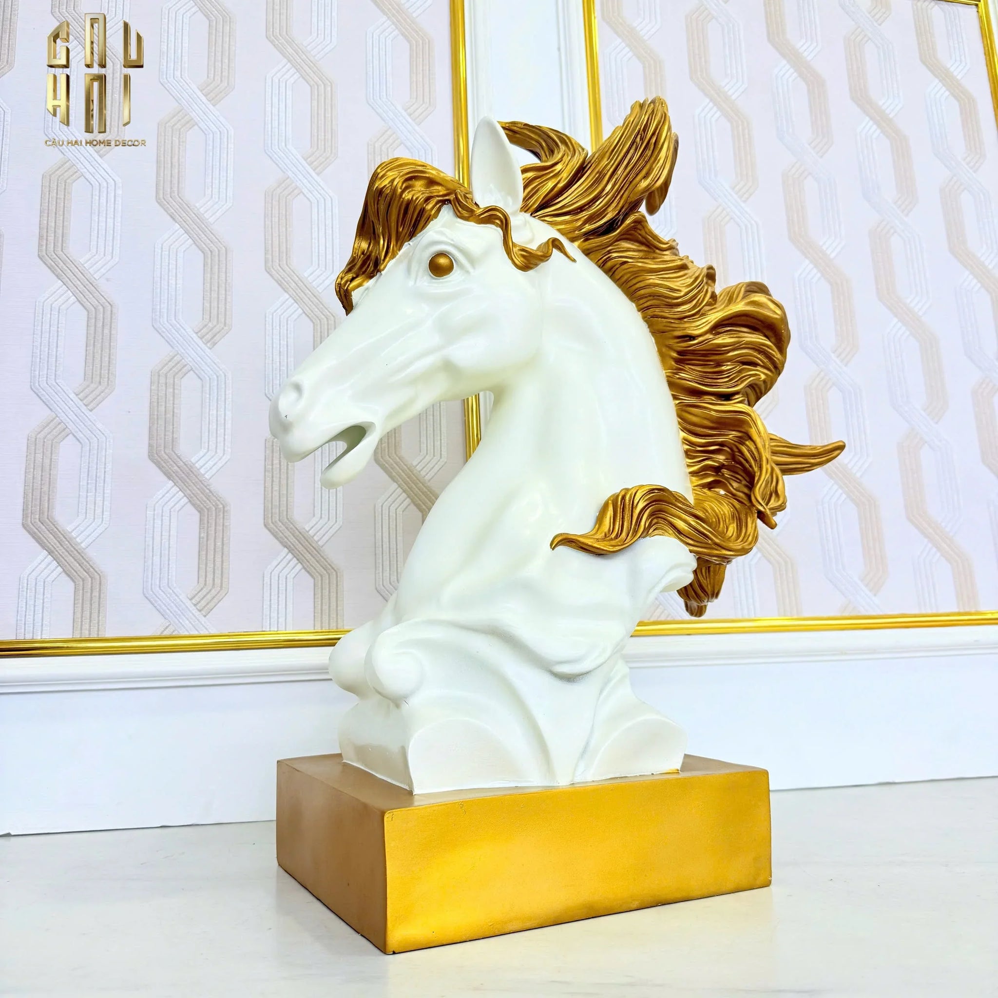 Maison Couture - Tượng Ngựa Kim Mã Cavalliere D'Or H60-TƯỢNG TRANG TRÍ-CẬU HAI HOME DECOR