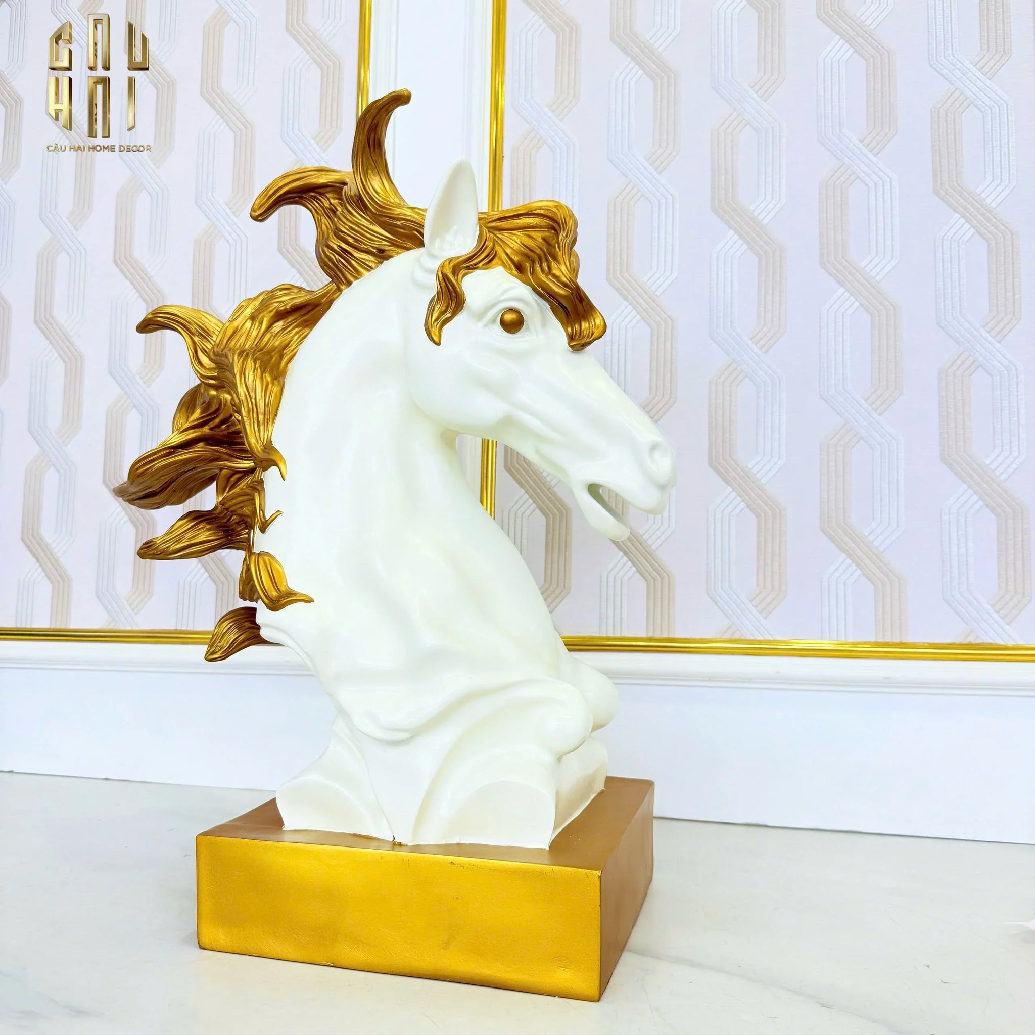 Maison Couture - Tượng Ngựa Kim Mã Cavalliere D'Or H60-TƯỢNG TRANG TRÍ-CẬU HAI HOME DECOR