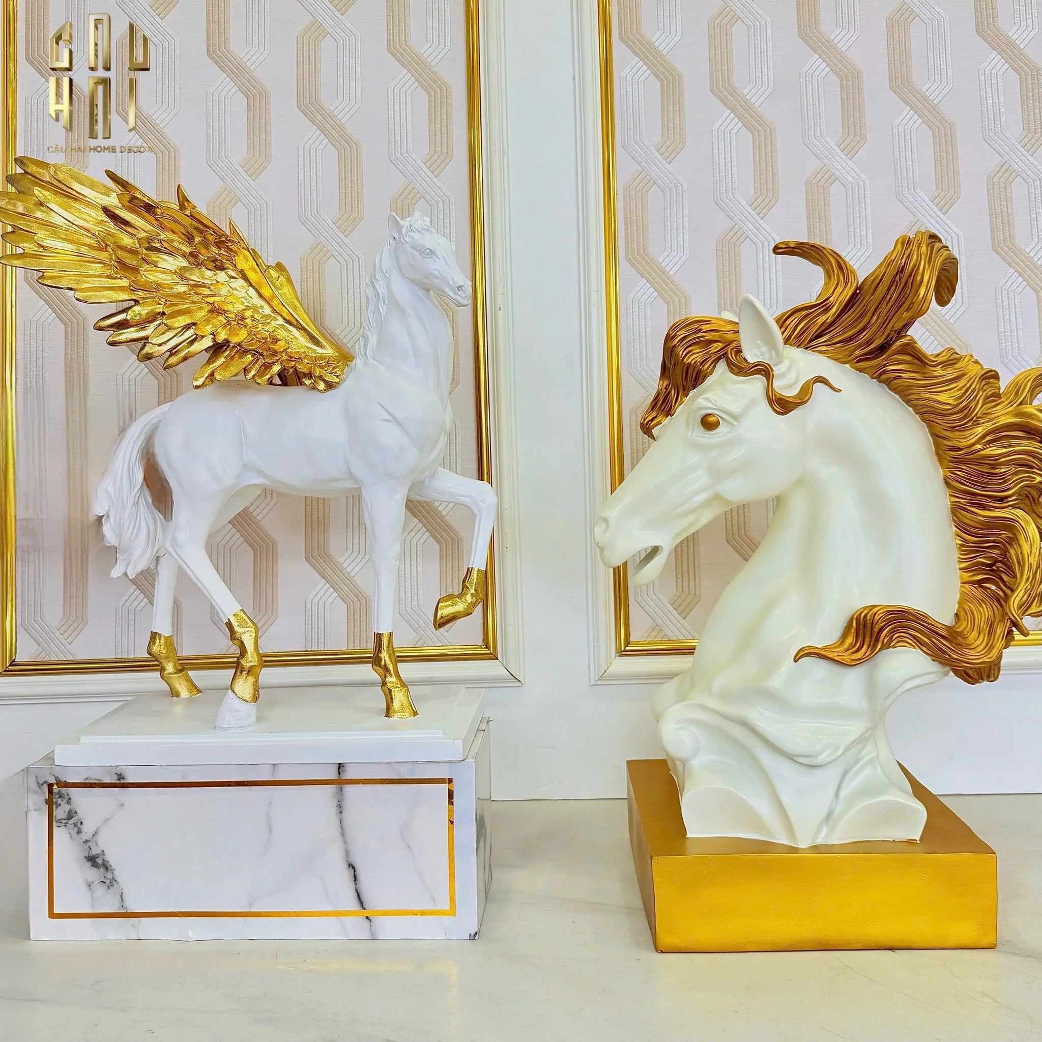Maison Couture - Tượng Ngựa Kim Mã Cavalliere D'Or H60-TƯỢNG TRANG TRÍ-CẬU HAI HOME DECOR