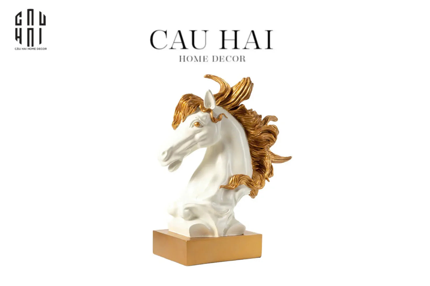 Maison Couture - Tượng Ngựa Kim Mã Cavalliere D'Or H60-TƯỢNG TRANG TRÍ-CẬU HAI HOME DECOR