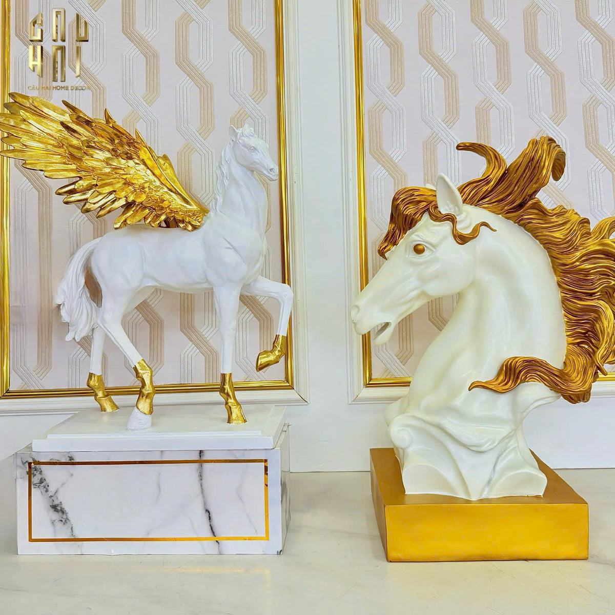 Maison Couture - Tượng Ngựa Kim Mã Cavalliere D'Or H60-TƯỢNG TRANG TRÍ-Đối tác tại Trung Quốc theo từng đơn đặt hàng-CẬU HAI HOME DECOR