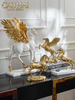 Maison Couture - Tượng Ngựa Phi Bằng Đồng Đá Thạch Anh Xanh - Brasson Quartz Royale Paladin 27x26x10-TƯỢNG TRANG TRÍ-CẬU HAI HOME DECOR