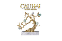 Maison Couture - Tượng Nhân Sâm Bằng Đồng Đá Thạch Anh Xanh - Brasson Aventurine Quartz - Root Of Eternity 9x30x27-TƯỢNG TRANG TRÍ-CẬU HAI HOME DECOR