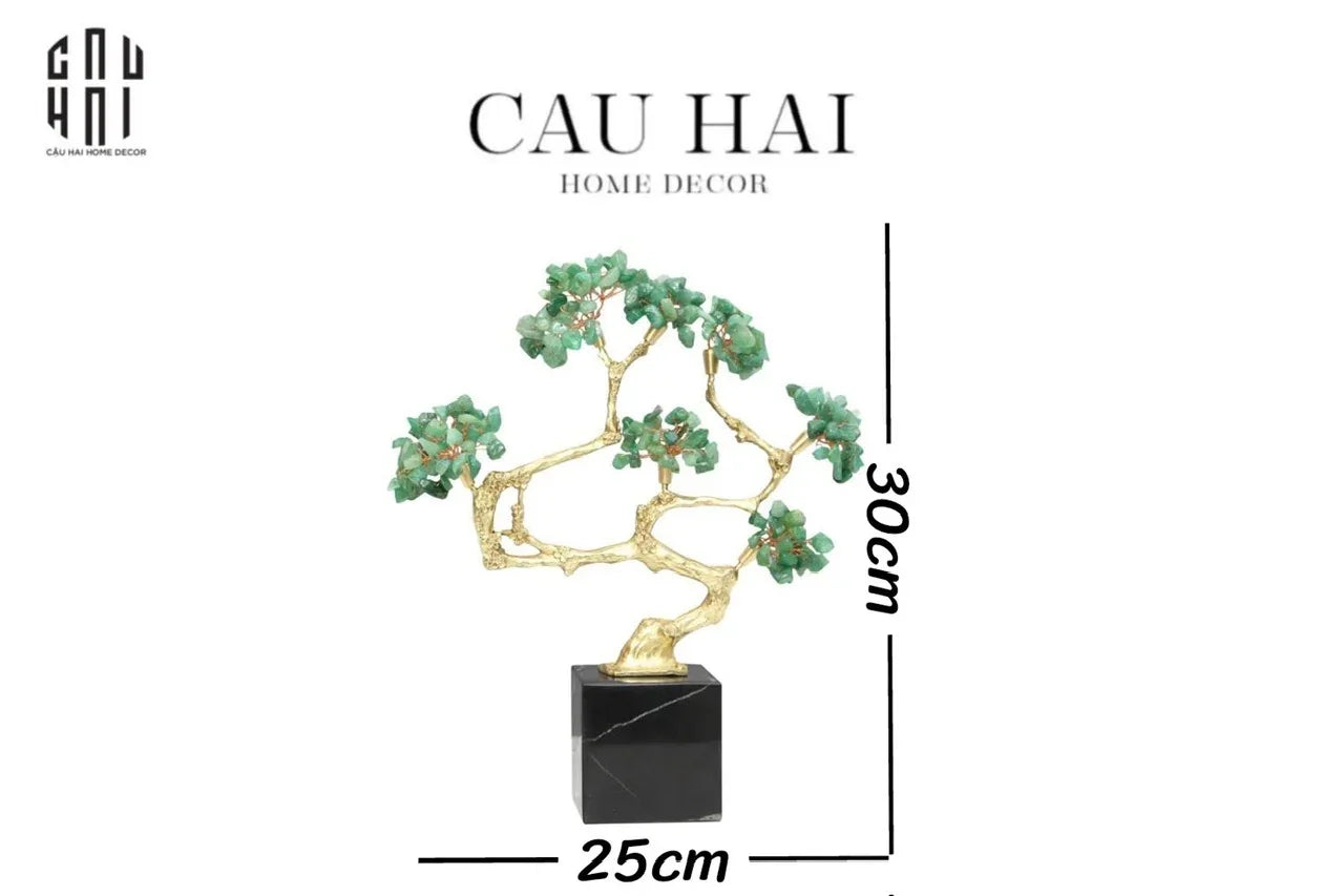 Maison Couture - Tượng Nhánh Cây Bonsai Brasson Gemstone - Tree Of Fortune 30x24x8-TƯỢNG TRANG TRÍ-CẬU HAI HOME DECOR