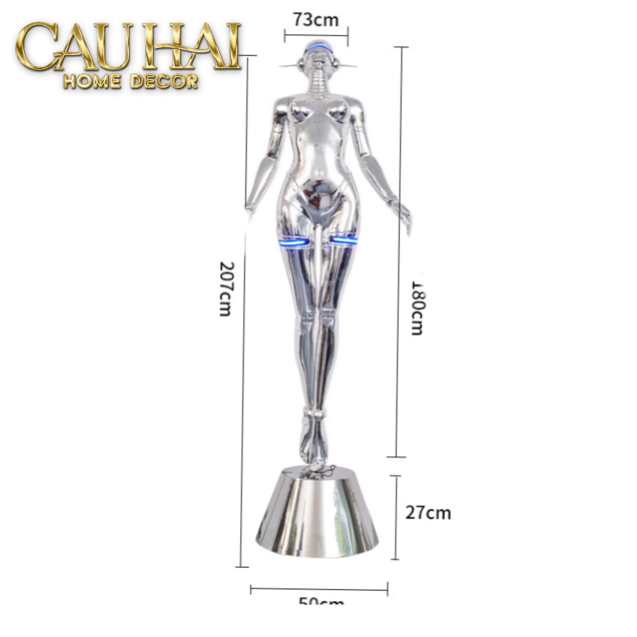 Maison Couture - Tượng Nữ Thần Ánh Sáng Futuristic Elysian Platinum Deity Hyper Pop - Cyber Illumina H207-CẬU HAI HOME DECOR