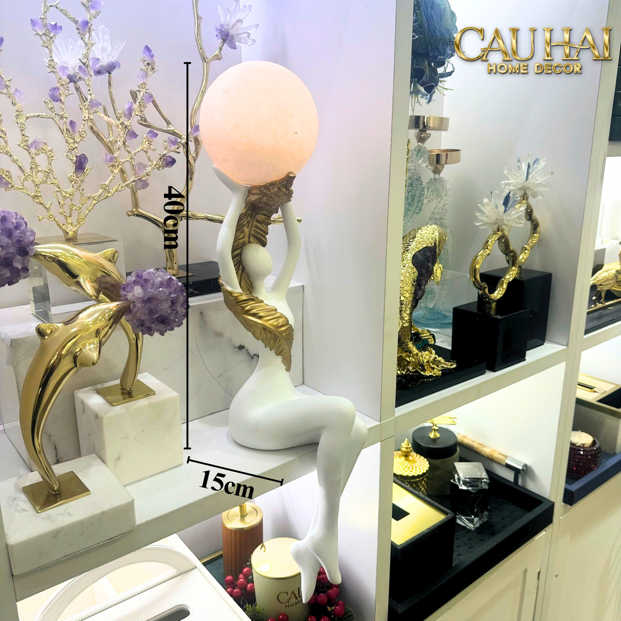Maison Couture - Tượng Nữ Thần Moonlight Luna Angel Divine Figurine 59Cm-TƯỢNG TRANG TRÍ-CẬU HAI HOME DECOR
