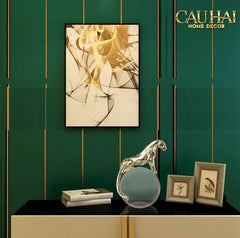 Maison Couture - Tượng Quả Cầu Pha Lê - Tượng Báo Bằng Đồng - Regal Brasson Panther Globe 15x30-TƯỢNG TRANG TRÍ-CẬU HAI HOME DECOR