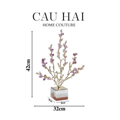 Maison Couture - Tượng San Hô Bằng Đồng Đá Thạch Anh Tím Amethyst Brasson Coral 32x42-TƯỢNG TRANG TRÍ-CẬU HAI HOME DECOR