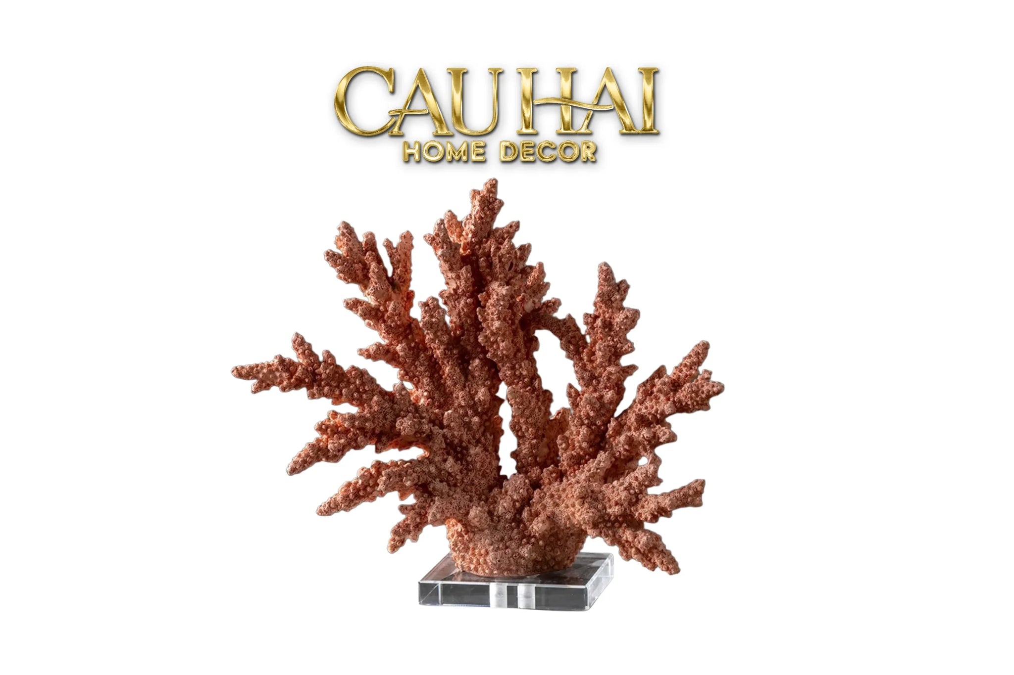 Maison Couture - Tượng San Hô Vương Miện Couronne Ashen Terra Cristalleries Coral Sculptures 34x12x30-TƯỢNG TRANG TRÍ-CẬU HAI HOME DECOR