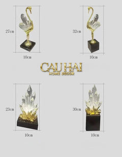 Maison Couture - Tượng Thạch Anh Céleste Crystal Flame - Obsidian Base H30-TƯỢNG TRANG TRÍ-CẬU HAI HOME DECOR
