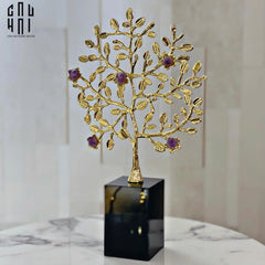 Maison Couture - Tượng Thân Cây Bằng Đồng Đá Thạch Anh Tím Brasson Amethyst Jardin De Vie 20x34-TƯỢNG TRANG TRÍ-CẬU HAI HOME DECOR