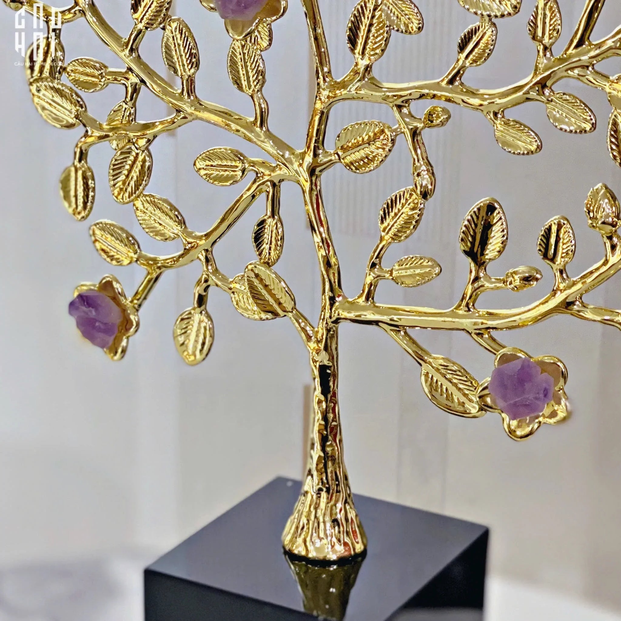 Maison Couture - Tượng Thân Cây Bằng Đồng Đá Thạch Anh Tím Brasson Amethyst Jardin De Vie 20x34-TƯỢNG TRANG TRÍ-CẬU HAI HOME DECOR