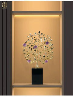 Maison Couture - Tượng Thân Cây Bằng Đồng Đá Thạch Anh Tím Brasson Amethyst Jardin De Vie 20x34-TƯỢNG TRANG TRÍ-CẬU HAI HOME DECOR