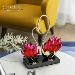 Maison Couture - Tượng Thiên Nga Vĩnh Cửu - Les Cygnes d’Amour Ruby Swan Cristalleries-CẬU HAI HOME DECOR