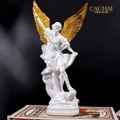 Maison Couture - Tượng Thiên Thần Dát Vàng Gilded Drapery Archangel Sculptures 31x23x86cm-CẬU HAI HOME DECOR