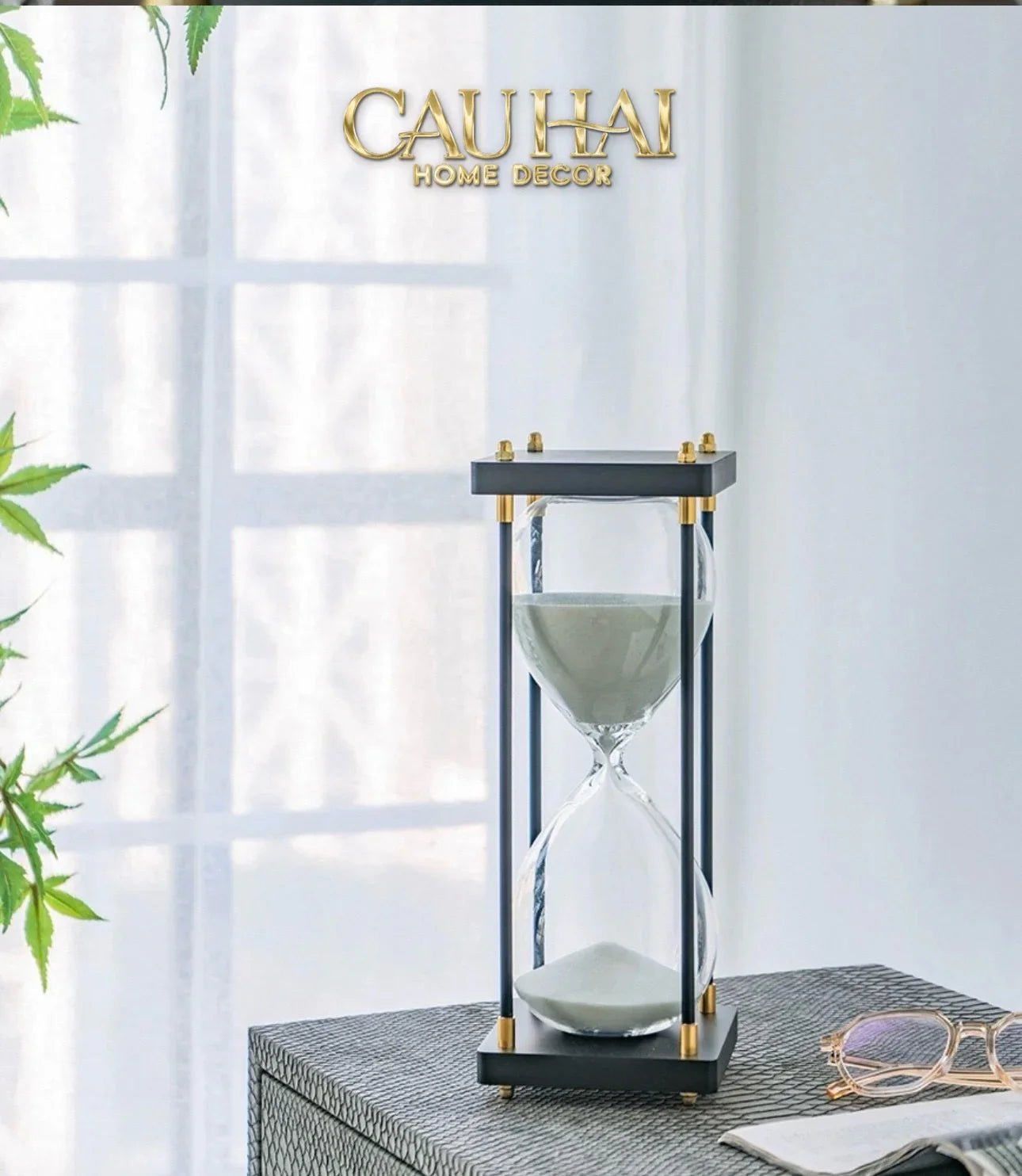 Maison Couture - Tượng Trang Trí Đồng Hồ Cát Cristalleries Lumière Acry Charcoal 30Mins D25-CẬU HAI HOME DECOR