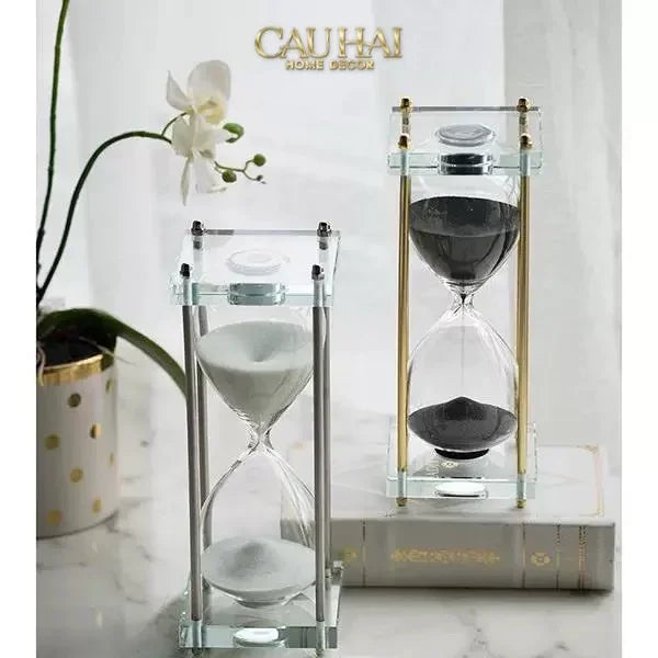 Maison Couture - Tượng Trang Trí Đồng Hồ Cát Cristalleries Lumière Acry Charcoal 30Mins D25-TƯỢNG TRANG TRÍ-CẬU HAI HOME DECOR-CẬU HAI HOME DECOR