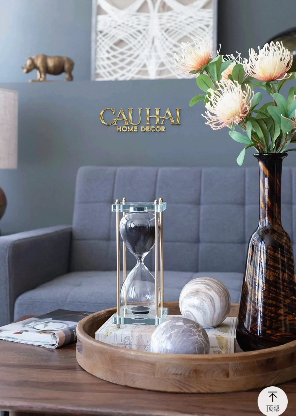 Maison Couture - Tượng Trang Trí Đồng Hồ Cát Cristalleries Lumière Acry Charcoal 30Mins D25-TƯỢNG TRANG TRÍ-CẬU HAI HOME DECOR-CẬU HAI HOME DECOR