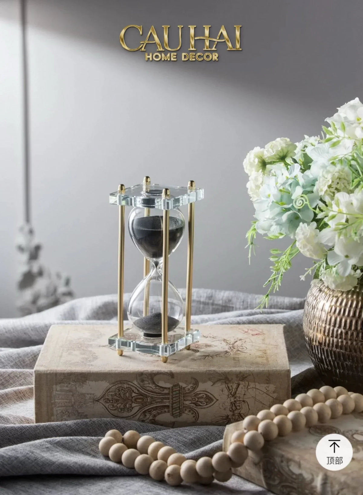 Maison Couture - Tượng Trang Trí Đồng Hồ Cát Cristalleries Lumière Acry Charcoal 30Mins D25-TƯỢNG TRANG TRÍ-CẬU HAI HOME DECOR-CẬU HAI HOME DECOR