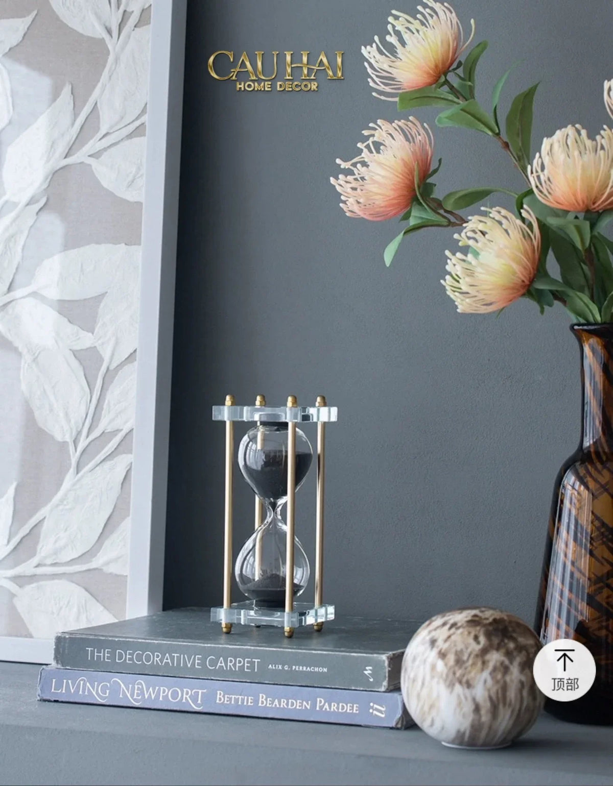 Maison Couture - Tượng Trang Trí Đồng Hồ Cát Cristalleries Lumière Acry Charcoal 30Mins D25-TƯỢNG TRANG TRÍ-CẬU HAI HOME DECOR-CẬU HAI HOME DECOR
