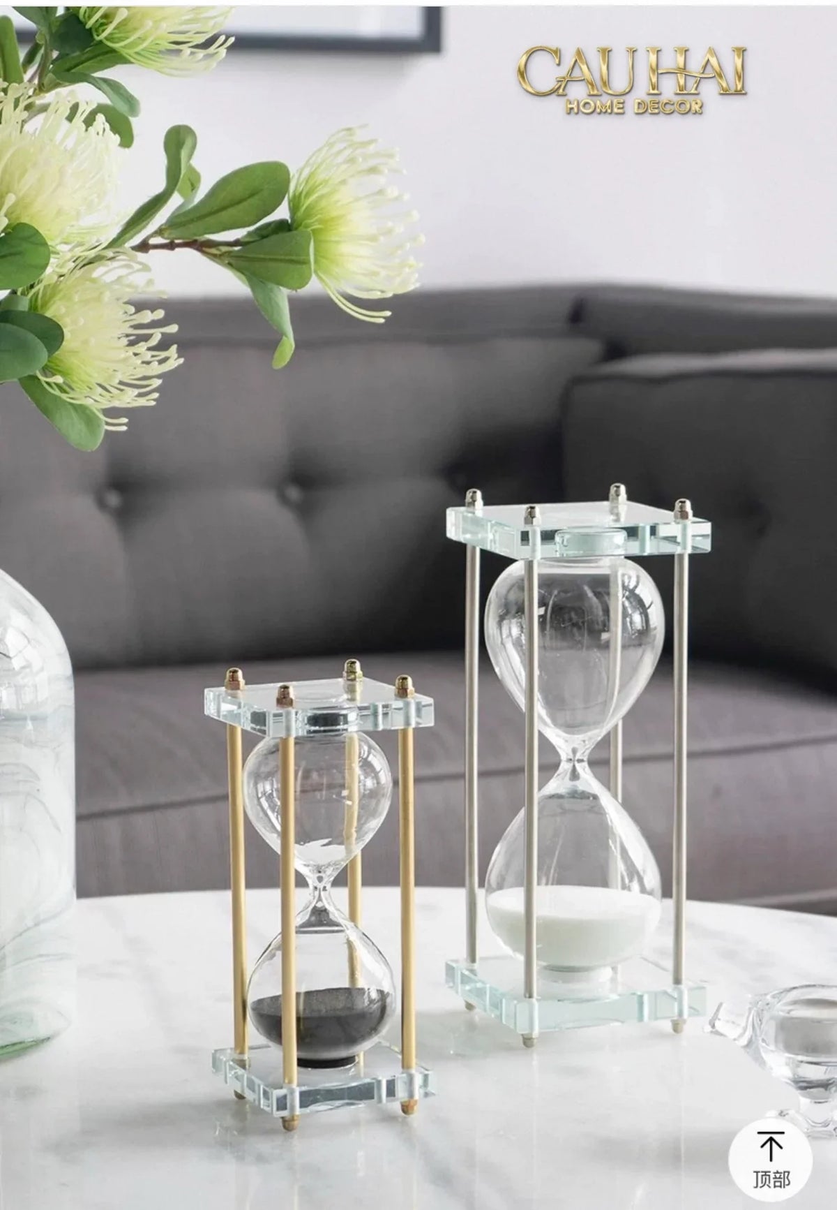 Maison Couture - Tượng Trang Trí Đồng Hồ Cát Cristalleries Lumière Acry Charcoal 30Mins D25-TƯỢNG TRANG TRÍ-CẬU HAI HOME DECOR-CẬU HAI HOME DECOR