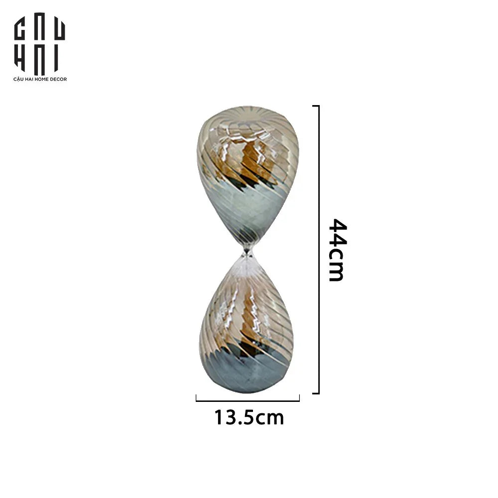 Maison Couture - Tượng Trang Trí Đồng Hồ Cát Thuỷ Tinh Ngũ Sắc Crystal Grande Curves HourGlass 14x44-TƯỢNG TRANG TRÍ-CẬU HAI HOME DECOR
