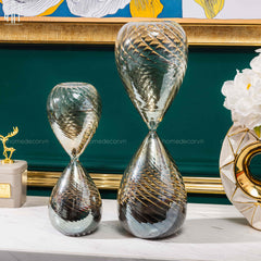 Maison Couture - Tượng Trang Trí Đồng Hồ Cát Thuỷ Tinh Ngũ Sắc Crystal Grande Curves HourGlass 14x44-TƯỢNG TRANG TRÍ-CẬU HAI HOME DECOR
