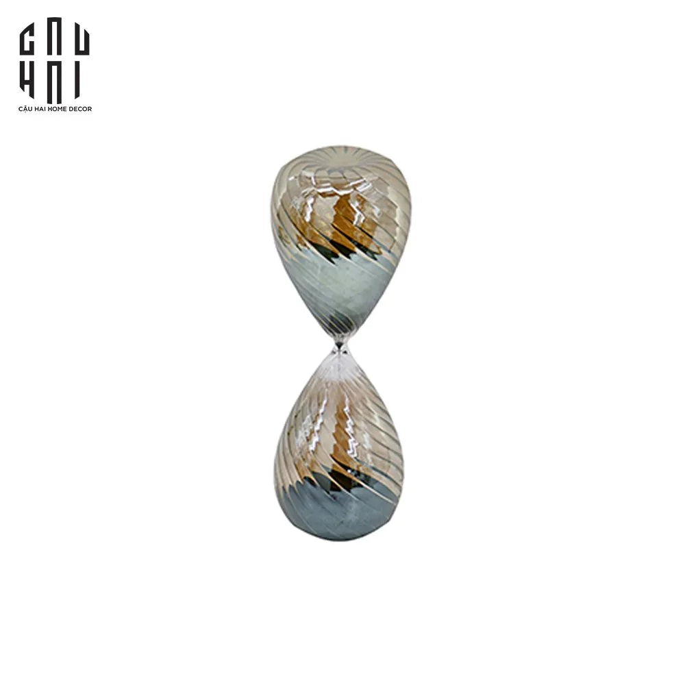 Maison Couture - Tượng Trang Trí Đồng Hồ Cát Thuỷ Tinh Ngũ Sắc Crystal Grande Curves HourGlass 14x44-TƯỢNG TRANG TRÍ-CẬU HAI HOME DECOR