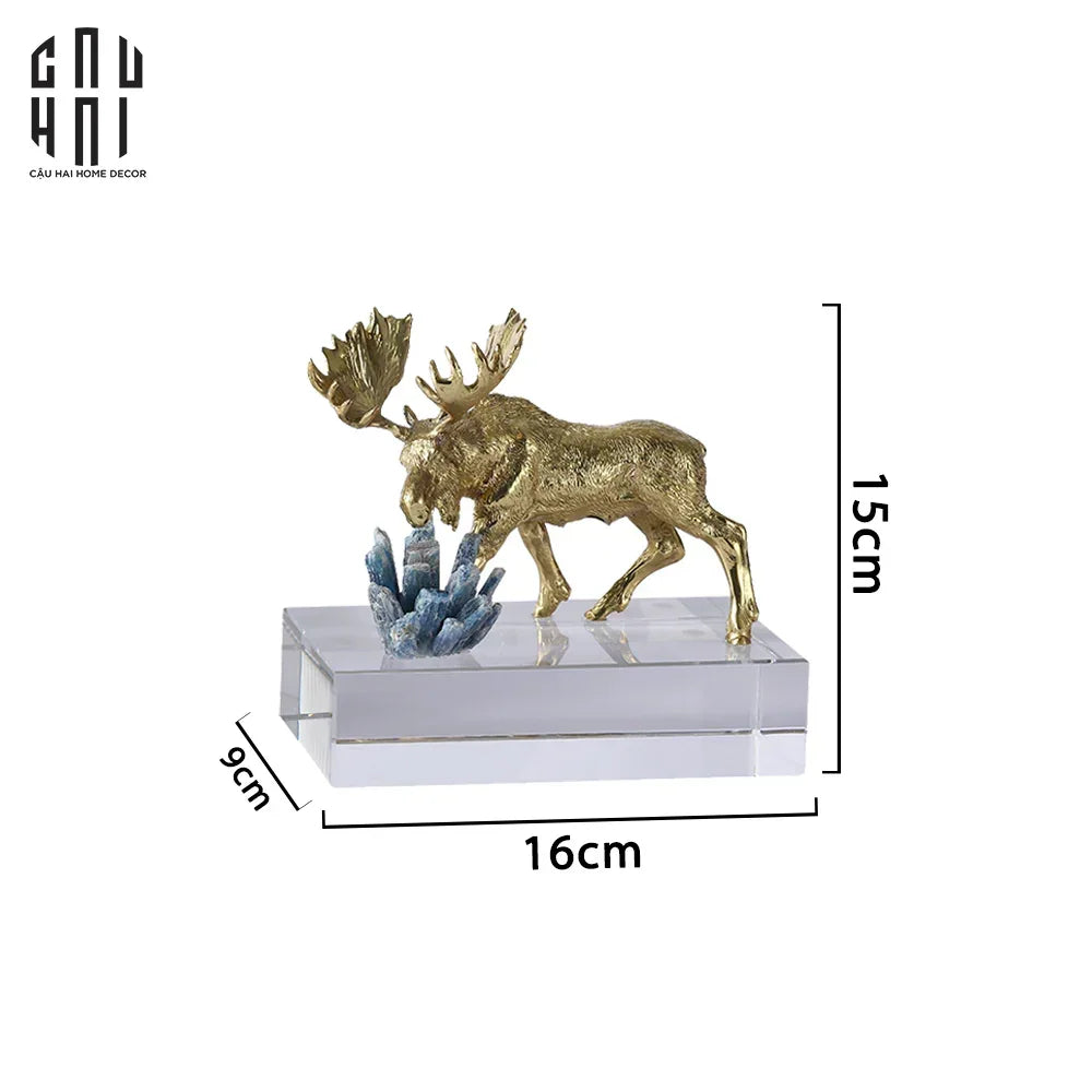 Maison Couture - Tượng Tuần Lộc Golden Moose Cerf Du Nord Glacier-TƯỢNG TRANG TRÍ-CẬU HAI HOME DECOR