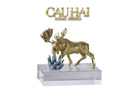 Maison Couture - Tượng Tuần Lộc Golden Moose Cerf Du Nord Glacier-TƯỢNG TRANG TRÍ-CẬU HAI HOME DECOR