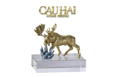 Maison Couture - Tượng Tuần Lộc Golden Moose Cerf Du Nord Glacier-TƯỢNG TRANG TRÍ-CẬU HAI HOME DECOR
