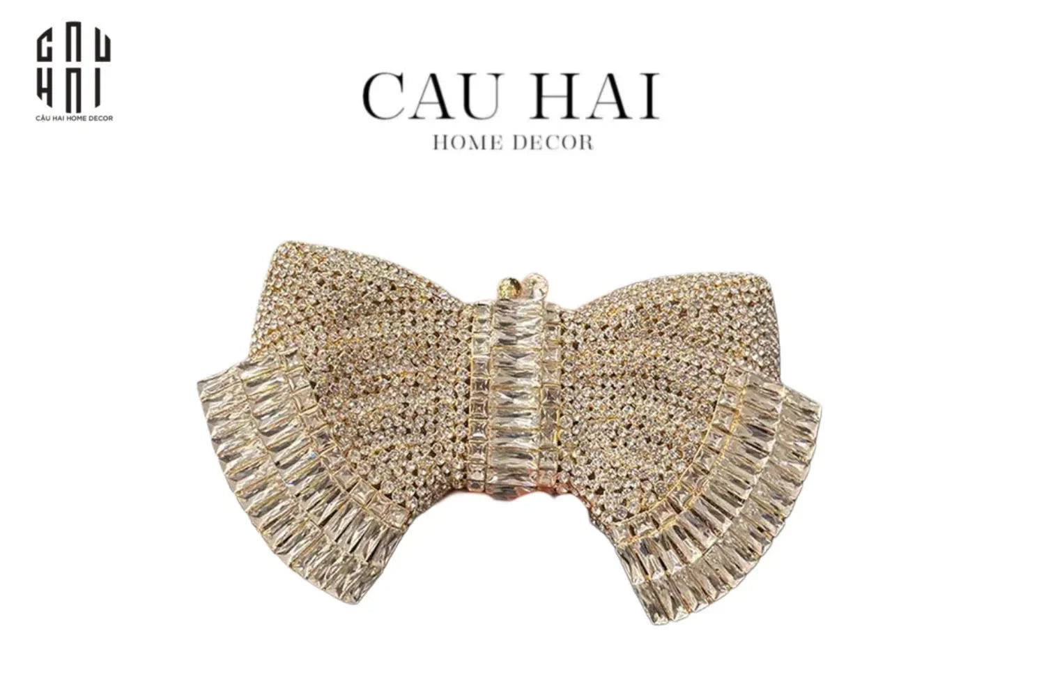 Maison Couture - Ví Kim Cương - Full Diamond Atélier Bow Lady Clutch-TÚI XÁCH & VÍ TRANG TRÍ-CẬU HAI HOME DECOR