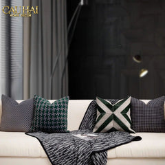 Maison Couture - Vỏ Gối Da Chevron Patchwork 45-VỎ GỐI-CẬU HAI HOME DECOR