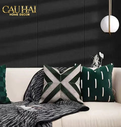 Maison Couture - Vỏ Gối Da Chevron Patchwork 45-VỎ GỐI-CẬU HAI HOME DECOR