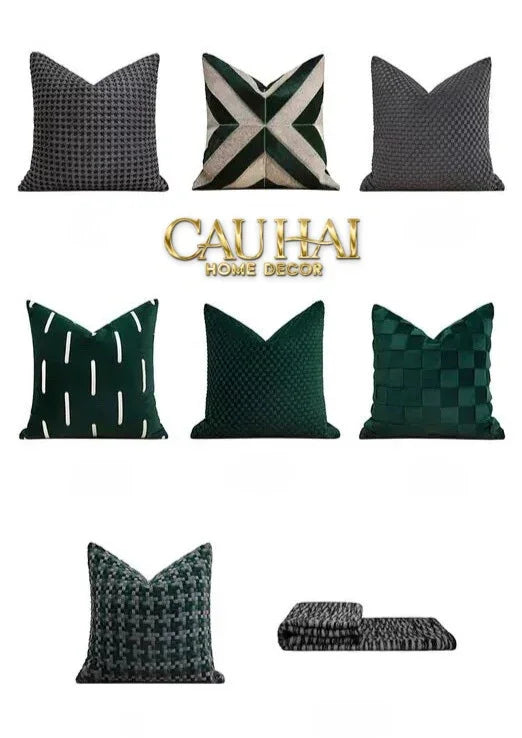 Maison Couture - Vỏ Gối Da Chevron Patchwork 45-VỎ GỐI-CẬU HAI HOME DECOR
