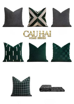 Maison Couture - Vỏ Gối Da Chevron Patchwork 45-VỎ GỐI-CẬU HAI HOME DECOR