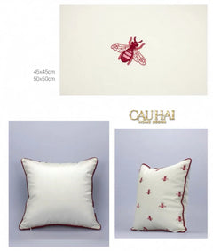 Maison Couture - Vỏ Gối Da Fuchsia Sparkle Bee L’Abeille 45-VỎ GỐI-CẬU HAI HOME DECOR