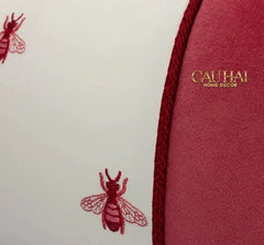Maison Couture - Vỏ Gối Da Fuchsia Sparkle Bee L’Abeille 45-VỎ GỐI-CẬU HAI HOME DECOR