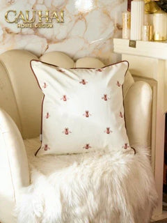 Maison Couture - Vỏ Gối Da Fuchsia Sparkle Bee L’Abeille 45-VỎ GỐI-CẬU HAI HOME DECOR