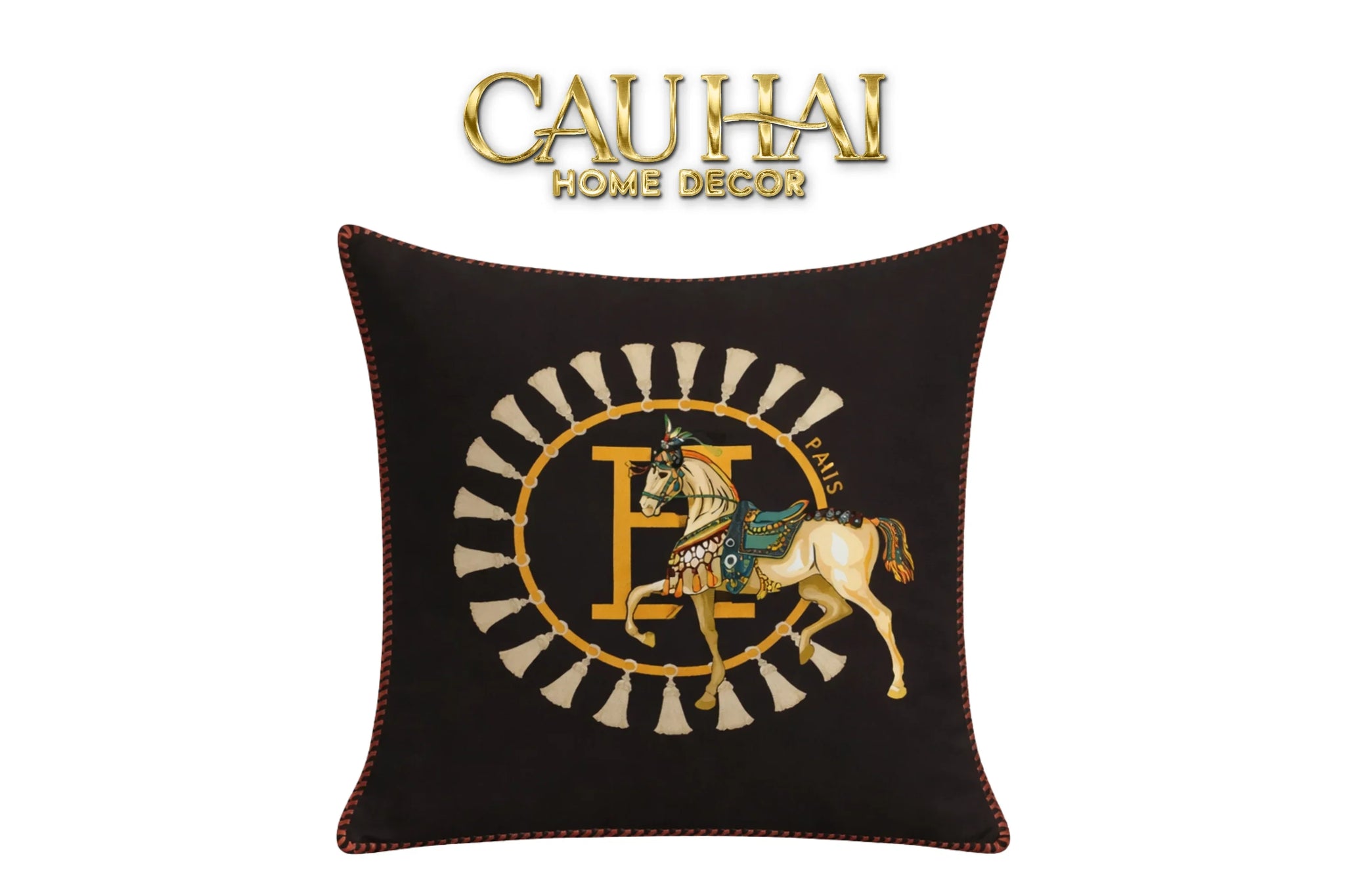 Maison Couture - Vỏ Gối Len Merinos Cashmere Signature Chariots Regal H 48-CẬU HAI HOME DECOR