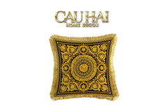 Maison Couture - Vỏ Gối Nhung Chenille Medusa V Class- Crete de Fleur - Noir Gold 45-VỎ GỐI-CẬU HAI HOME DECOR