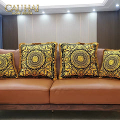 Maison Couture - Vỏ Gối Nhung Chenille Medusa V Class - Crete de Fleur - Vermilion Royale 45-VỎ GỐI-CẬU HAI HOME DECOR